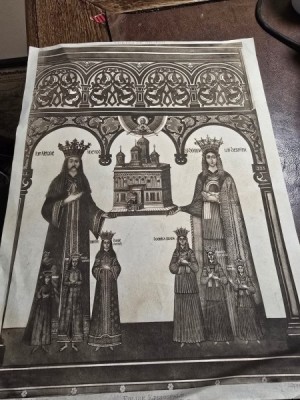 Manastirea Curtea de Argeș planșa cu heliogravura / 1 / după cliseu fotografic realizat de fotograful curții regale, I. Spirescu foto
