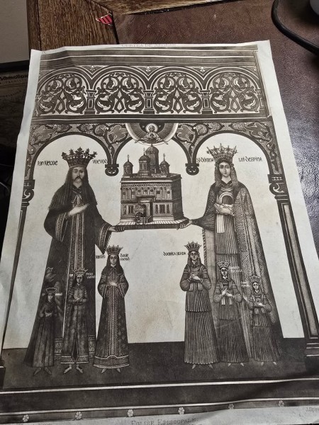 Manastirea Curtea de Argeș planșa cu heliogravura / 1 / după cliseu fotografic realizat de fotograful curții regale, I. Spirescu