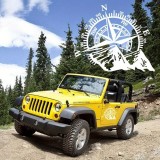 Sticker autoadeziv pentru vehicule Off Road, model &quot;Kompass&quot;, dimensiune 44 x 55 cm, culoare Alba, AVEX
