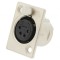 Soclu XLR Mamă 4 Pin cu Buton Argint 10A
