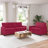 vidaXL Set de canapea 2 pcs Roșu Vin Catifea 3417131