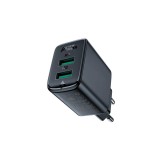 Acefast A33 &Icirc;ncărcător de perete, 2x USB, 18W, QC3.0 (negru)