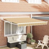 Marchiză retractabilă manuală cu dungi multicolore 350x250 cm