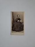 CDV Renumitul fotograf Ludwig Angerer, Viena, Doamna cu crinolina, ca. 1860-65!