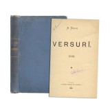 A. Naum, Versuri, 1890, Iasi, Tipografia Nationala, Carte Veche, Bibliofilie, Legatura Pergamoid