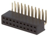 Soclu pini mamă 20 pini unghi 90&deg; 1,27mm THT 2x10