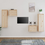 Comode TV, 4 buc., lemn masiv de pin GartenMobel Dekor, vidaXL