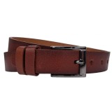 Curea barbati, eleganta, pentru costum, din piele naturala, Maro, 3cm - CK83M, ALPE LEATHER