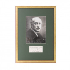 I.G. Duca, fotografie de presă + bilet cu semnătura olografă, cca. 1925