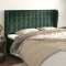 vidaXL Tăblie pat cu aripioare verde &icirc;nchis 203x23x118/128cm catifea 3118459