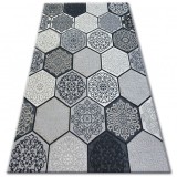 Covor Lisabona 27212/356 Hexagon Fagure de miere gri, 80x150 cm