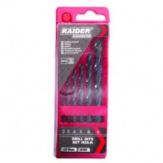 Set 6 burghie pentru metal Raider 157110, dimensiuni 2, 3, 4, 5, 6, 8 mm, HSS-R