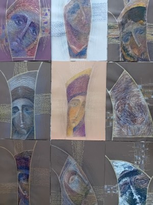 Icoane pictate &amp;icirc;n culori acrilice foto