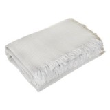 Cuvertură decorativă ecru cu franjuri, pentru canapea cu două locuri, 230x180 cm, CMCLASS