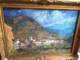 Nagy Oszk&aacute;r (1893-1965) pictură &icirc;n ulei pe p&acirc;nză din 1957