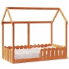 Gossi cadru pat de copii, maro ceruit, 80x160 cm, lemn masiv de pin