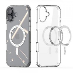 Husa MagSafe pentru Apple iPhone 16 Plus, DUX DUCIS, Clin, Transparenta foto