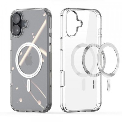 Husa MagSafe pentru Apple iPhone 16 Plus, DUX DUCIS, Clin, Transparenta foto
