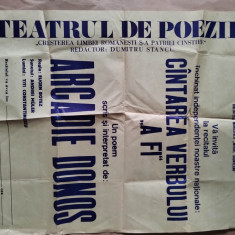 bnk rev Afis Spectacolul Cantarea verbului "A fi" Bucuresti 1977 ?