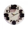 Ceas Masa 3D Alb 15cm Plastic Analogic Quartz cu Alarma. Decor Modern, Baterie AA