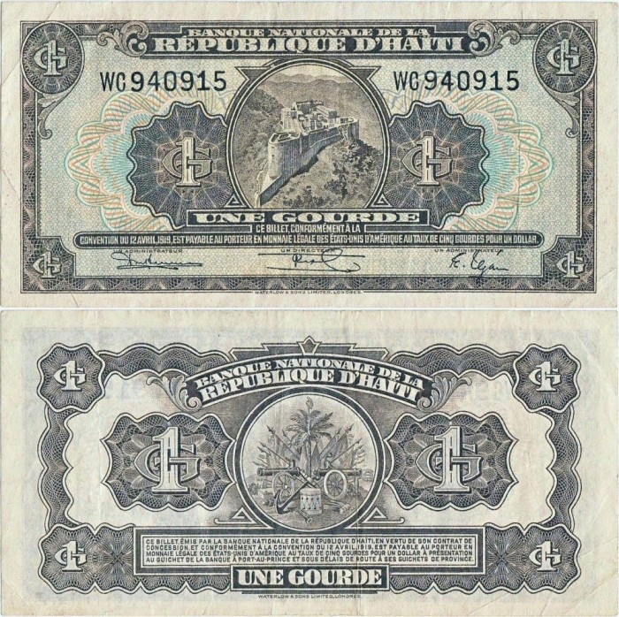 1950 , 1 gourde ( P-174 ) - Haiti WC
