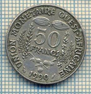 12144 MONEDA -STATELE AFRICII DE VEST-50 FRANCS -ANUL 1990 -STAREA CARE SE VEDE foto
