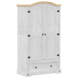 Cumpara ieftin Sifonier &bdquo;Corona&rdquo;, alb, 102x52x186 cm, lemn masiv de pin