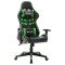 vidaXL Scaun de jocuri, negru și verde, piele artificială