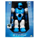 Robot cu lumini si sunete, Storm Brave, Albastru, 25 cm