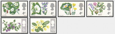 Marea Britanie 1967 - Flori, serie neuzata foto