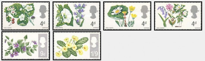 Marea Britanie 1967 - Flori, serie neuzata
