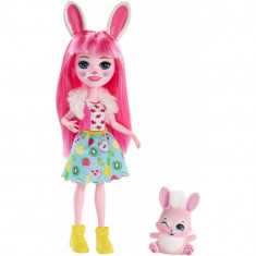 Papusa Enchantimals by Mattel Bree Bunny cu figurina iepuras