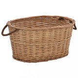 VidaXL Coș lemne foc m&acirc;nere de transport natural 58x42x29 cm salcie