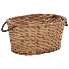 vidaXL Coș lemne foc m&acirc;nere de transport natural 56x40x28 cm salcie