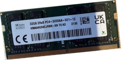 Memorie ram Laptop SK Hynix 32GB, DDR4, 2Rx8, PC4-3200AA, 3200Mhz, HMAA4GS6CJR8N-XN, PC4-25600, CL22, 1.2V, Non-ECC, sodimm, 260 pini foto