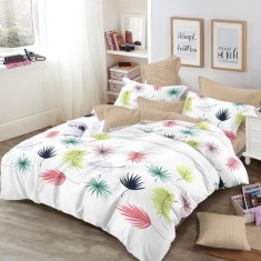 Lenjerie pat dublu,bumbac finet,6 piese,cearceaf normal 220x240cm, cearceaf pilota 200x220cm, 2 fete de perna 50x70, 2 fete de perna 70x70-M131