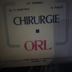 CHIRURGIE ORL - GÂRBEA, DIMITRIU, FIRICĂ, E D P 1983, 643 PAG CARTONATA