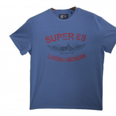 Tricou, Fashion House, cu imprimeu logo Super 88, Albastru, M