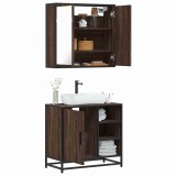 VidaXL Set mobilier de baie, 2 piese, stejar maro, lemn prelucrat