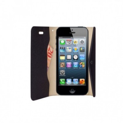 Husa Flip Portmoneu Clutch Apple iPhone 5/5S Negru Blister foto