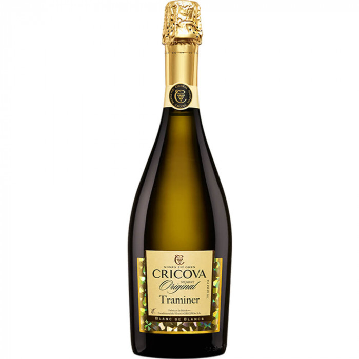 Vin Spumant Alb Demisec Cricova Traminer Original, 0.75l, Alcool 13%, Vin Spumant, Vin Alb Spumant, Vin Demisec Spumant, Vin Alb Cricova, Vin Spumant