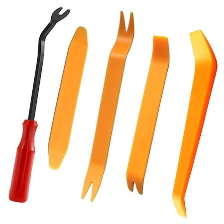 Set 5 piese de demontare auto, 4 elemente din plastic + 1 extractor metalic