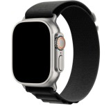 Curea smartwatch, THD, Alpine Loop, pentru Apple Watch Ultra2 49 mm, Apple Watch 46 mm seria 10, marime universala, catarama gri, Negru