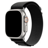Curea smartwatch, THD, Alpine Loop, pentru Apple Watch Ultra2 49 mm, Apple Watch 46 mm seria 10, marime universala, catarama gri, Negru