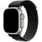 Curea smartwatch, THD, Alpine Loop, pentru Apple Watch Ultra2 49 mm, Apple Watch 46 mm seria 10, marime universala, catarama gri, Negru