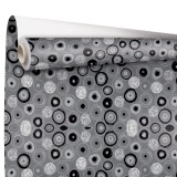 Hartie impachetat cadouri buline Negre-Gri in rola 0,69 x 50 metri