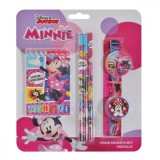 Set instrumente de scris, cu agenda, Minnie, 7 buc, Disney Minnie Mouse