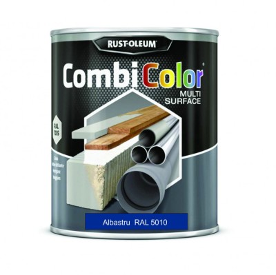 Vopsea CombiColor Multi-Suprafete Albastra Ral 5010 Lucios 750 ml foto