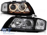 Set de faruri tuning cu ochi de &icirc;nger halogen potrivit pentru Audi A6 C5 06.2001-05.2004 sedan/combinate, stanga si dreapta Performance AutoTuning
