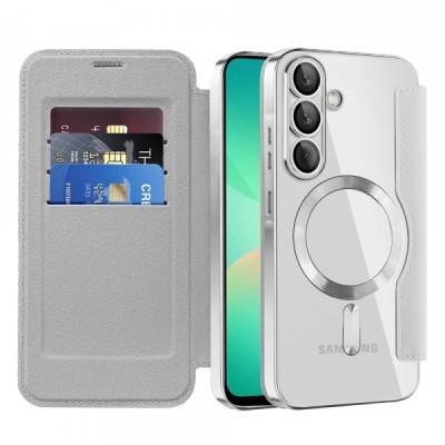 Husa MagSafe pentru Samsung Galaxy A26 A266, Techsuit, SmartMag Book, Gri foto